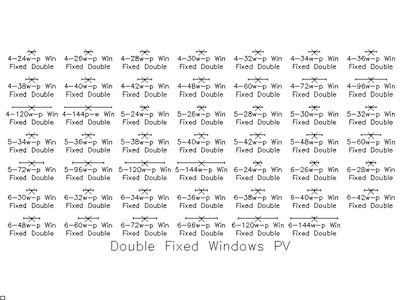 Double Fixed Windows - Plan CAD block preview