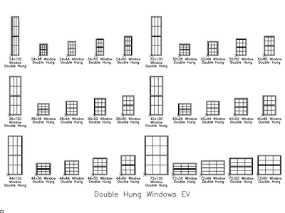 Double Hung Windows CAD block preview