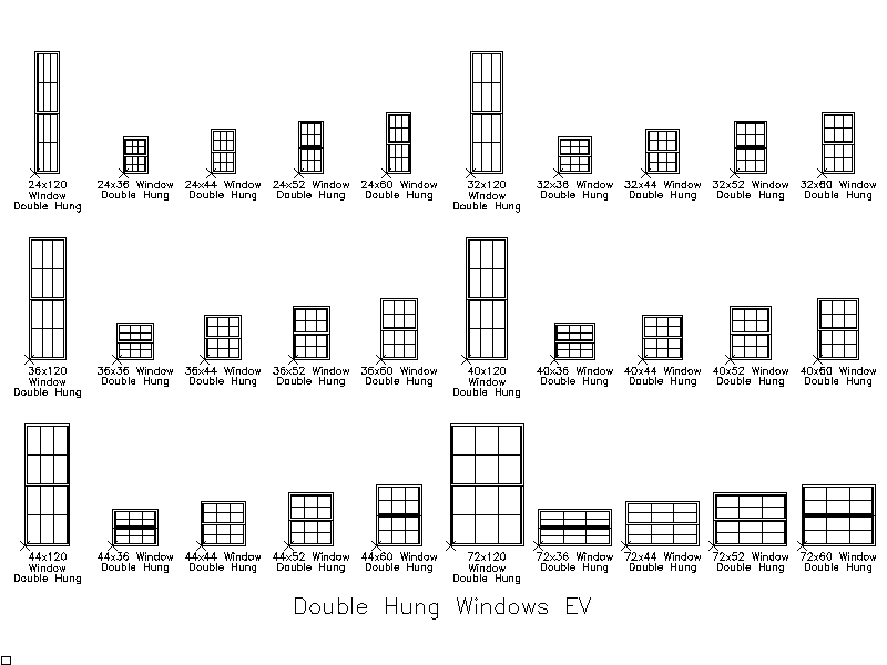 Double Hung Windows – free CAD block preview