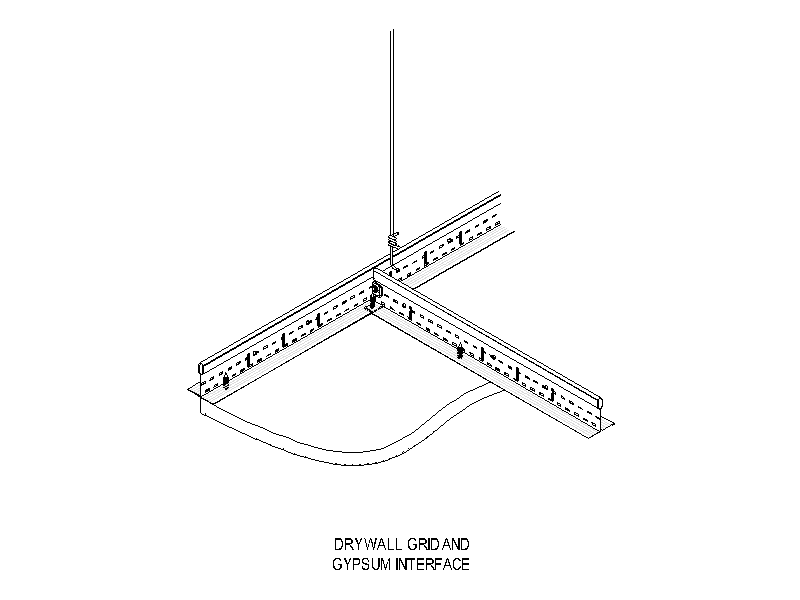 Drywall Grid and Gypsum Interface – free CAD block preview