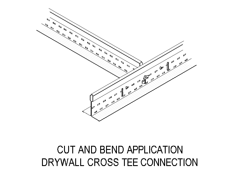Drywall Grid - Cross Tee Connection (Cut and Bend) – free CAD block preview