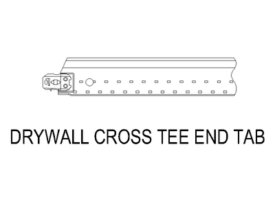 Drywall Grid - Cross Tee End Tab CAD block preview