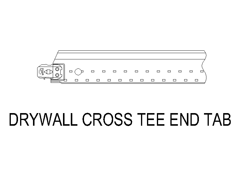 Drywall Grid - Cross Tee End Tab – free CAD block preview