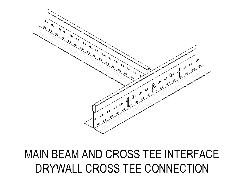 Drywall Grid - Cross Tee to Main Beam Connection – free CAD block preview