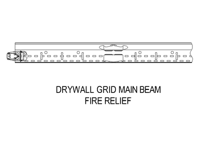 Drywall Grid - Main Beam Fire Relief CAD block preview