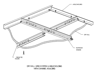 Drywall Grid System with Mouldings CAD block preview