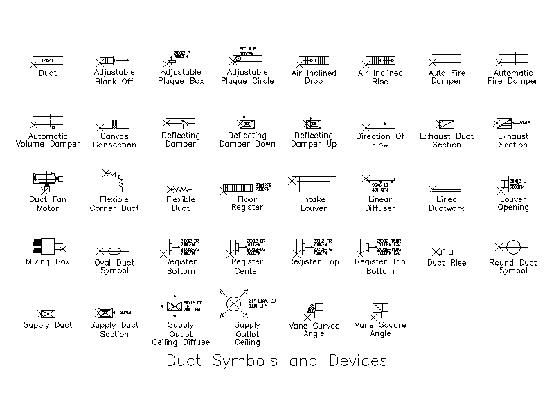 Duct Symbols and Devices – free CAD block preview