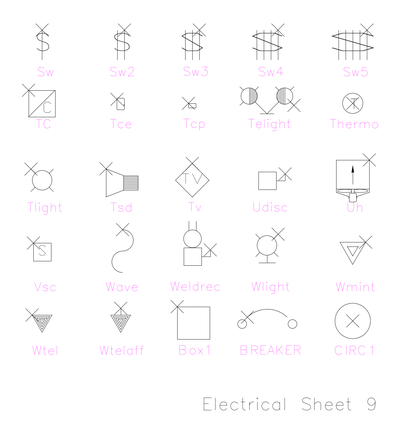 Electrical CAD Symbols - sheet 9.dwg preview