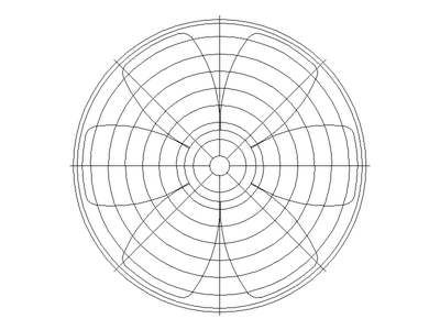 Fan - 6 Blade with Guard (Plan) CAD block preview