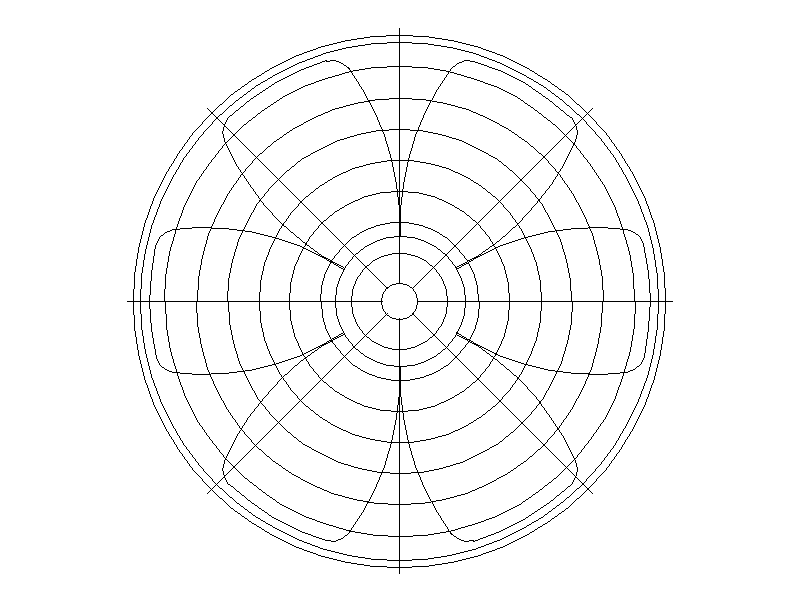 Fan - 6 Blade with Guard (Plan) – free CAD block preview