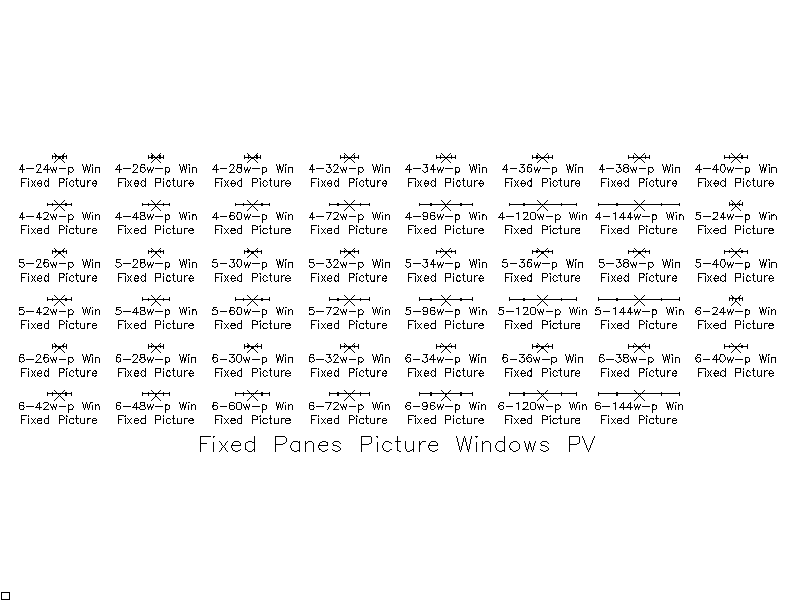 Fixed Pane Picture Windows - Plan – free CAD block preview