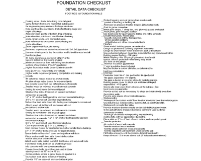 Foundation Checklist CAD block preview
