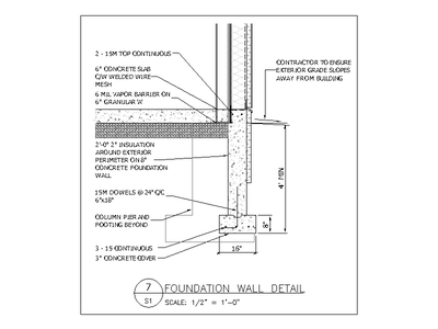 Foundation Wall Detail - Set 2 CAD block preview