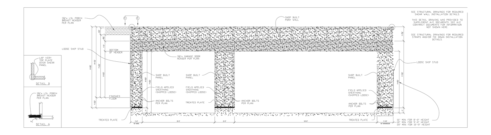 Garage Shear Wall Elevation – free CAD block preview