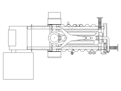 Generator Set — In-line Engine Plan CAD block preview