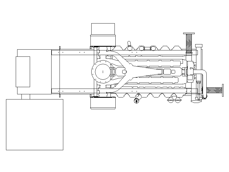 Generator Set — In-line Engine Plan – free CAD block preview