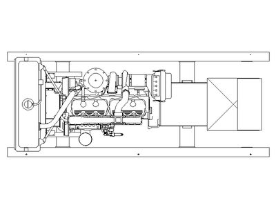 Generator Set — V-Engine Plan CAD block preview