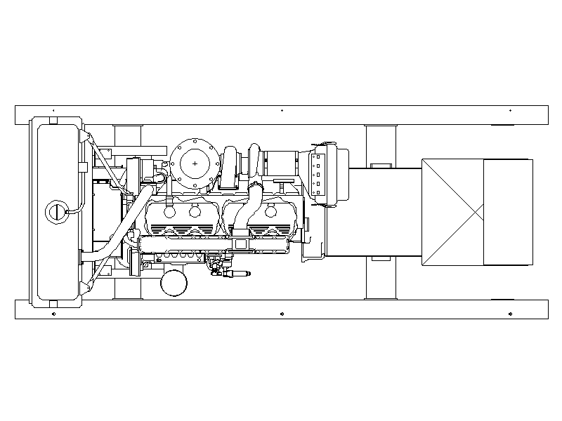 Generator Set — V-Engine Plan – free CAD block preview