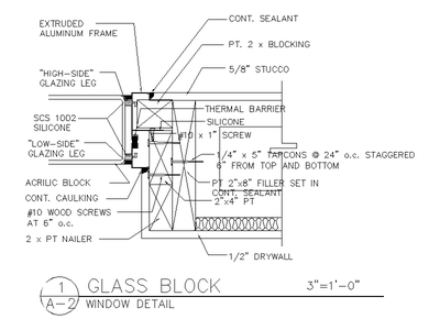 Glass Block Window Detail CAD block preview