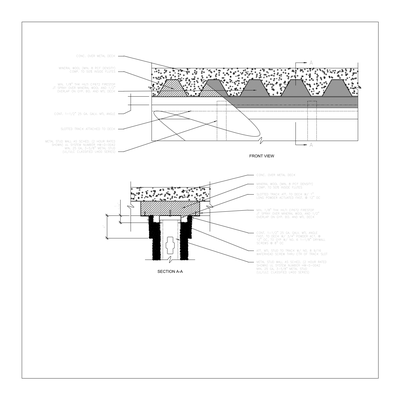Head of Wall Firestop Detail at Metal Deck CAD block preview
