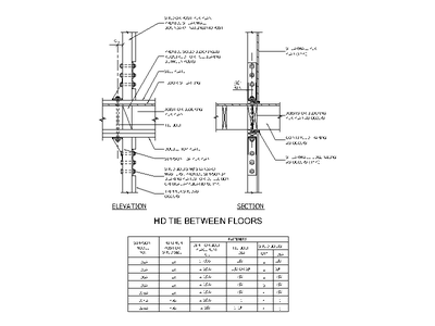 Holdown Tie Between Floors CAD block preview