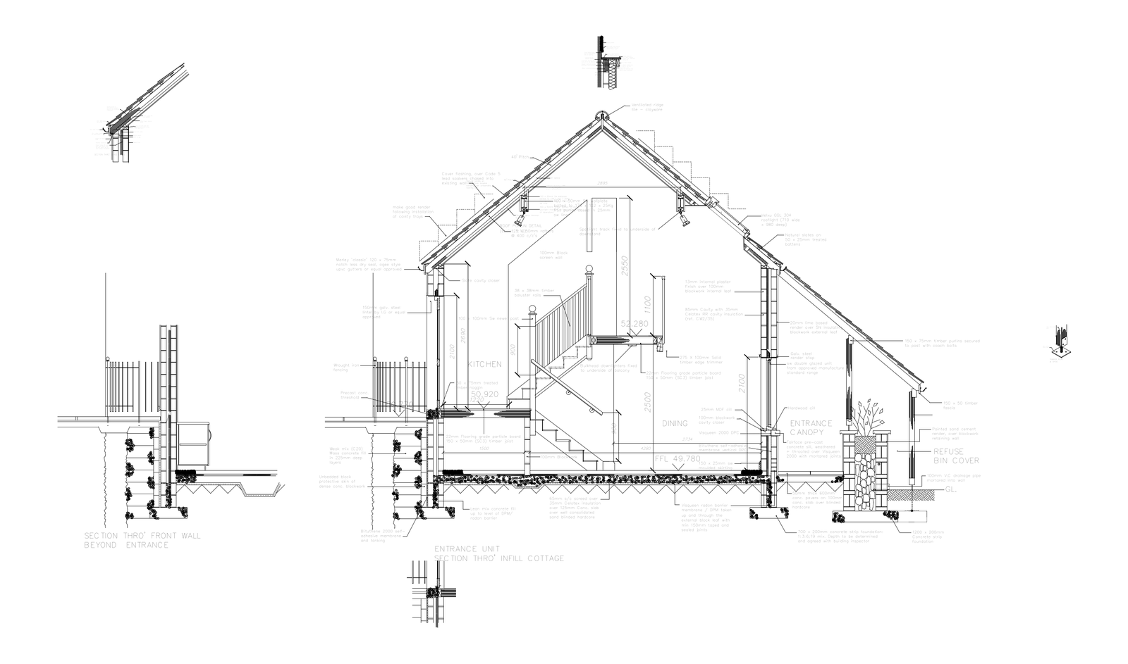 House Cross Section – Infill Cottage – free CAD block preview
