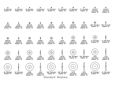 Imperial Standard Washers CAD block preview