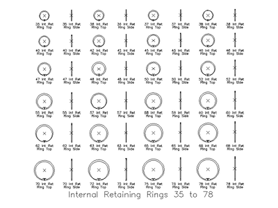 Internal Retaining Rings 35 to 78 CAD block preview
