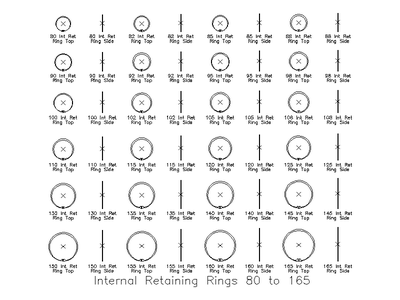 Internal Retaining Rings 80 to 165 CAD block preview