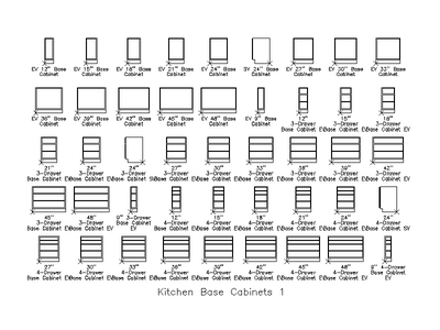 Kitchen Base Cabinets 1 - Elevations CAD block preview