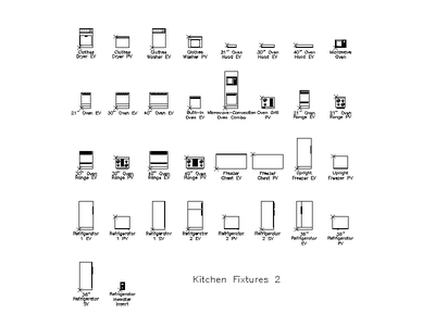 Kitchen Fixtures - Set 2 CAD block preview