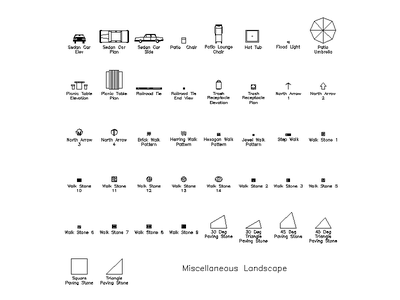 Landscape and Site Plan Symbols CAD block preview