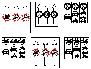 Lane Control and Vehicle Class Gantry Signs CAD block preview