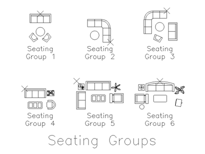 Lounge Seating Groups - Plan CAD block preview