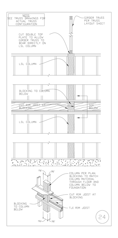LSL Column Through Floor to Foundation Detail CAD block preview