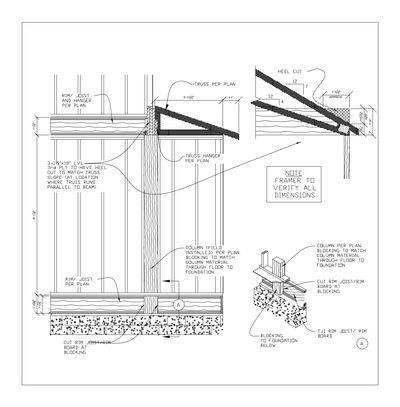 LVL Beam at Truss Heel Cut Detail CAD block preview