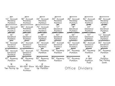 Office Divider Partitions - Plan CAD block preview