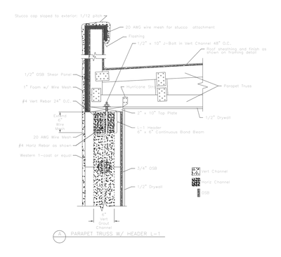 Parapet Truss with Header L-1 CAD block preview