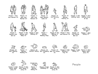 People - Elevation and Plan Library CAD block preview