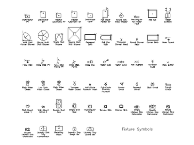Plumbing Fixture Symbols CAD block preview