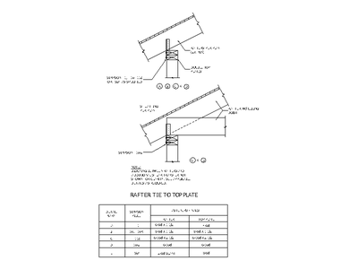 Rafter Tie to Top Plate Detail CAD block preview