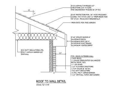 Roof to Wall Detail CAD block preview