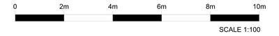 Scale Bar 10m at 1 to 100 Scale CAD block preview