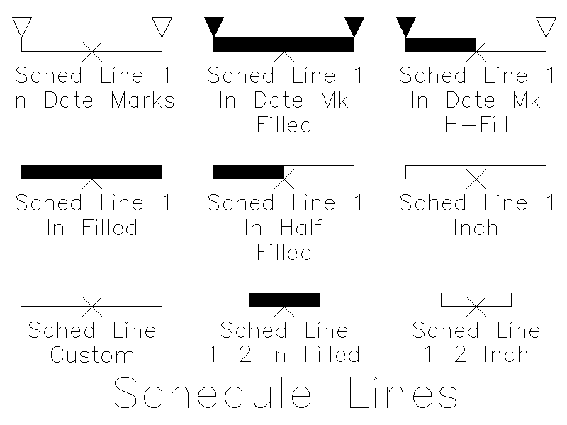 Schedule Bar Line Symbols – free CAD block preview