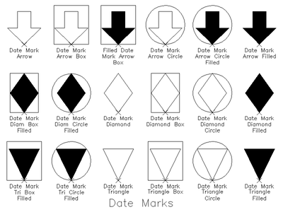 Schedule Date Mark Symbols CAD block preview