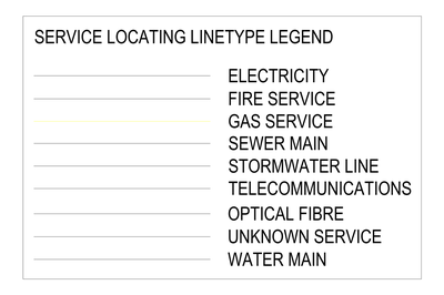 Service Locating Linetype Legend CAD block preview