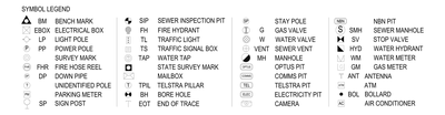 Service Locating Symbol Legend CAD block preview