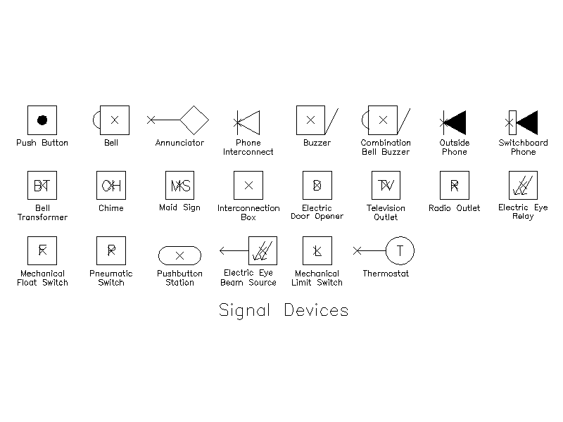 Signal Device Symbols – free CAD block preview