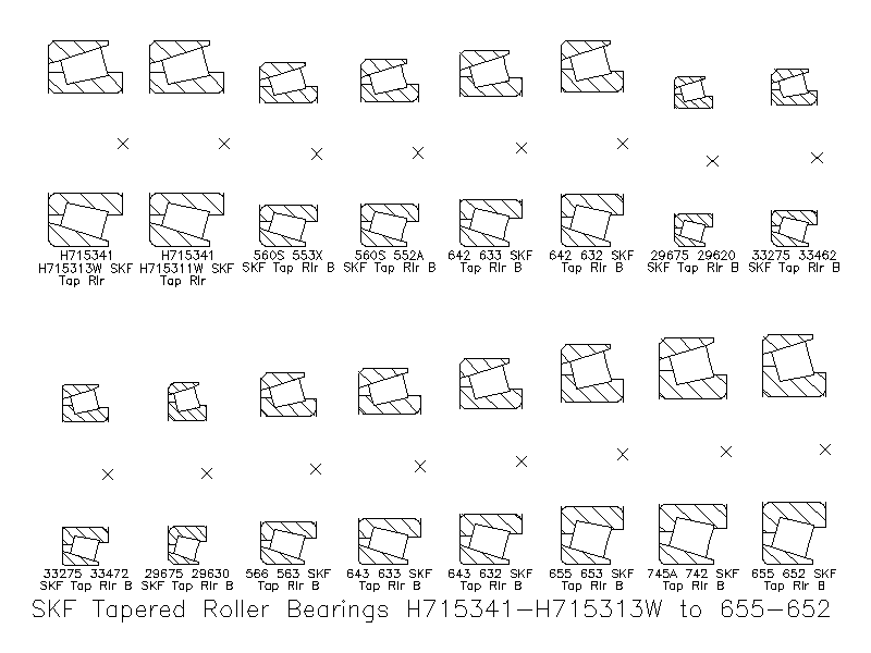 SKF Tapered Roller Bearings H715341-H715313W to 655-652 – free CAD block preview