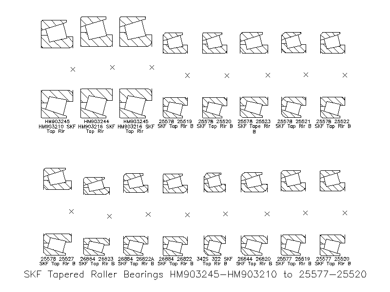 SKF Tapered Roller Bearings HM903245-HM903210 to 25577-25520 – free CAD block preview
